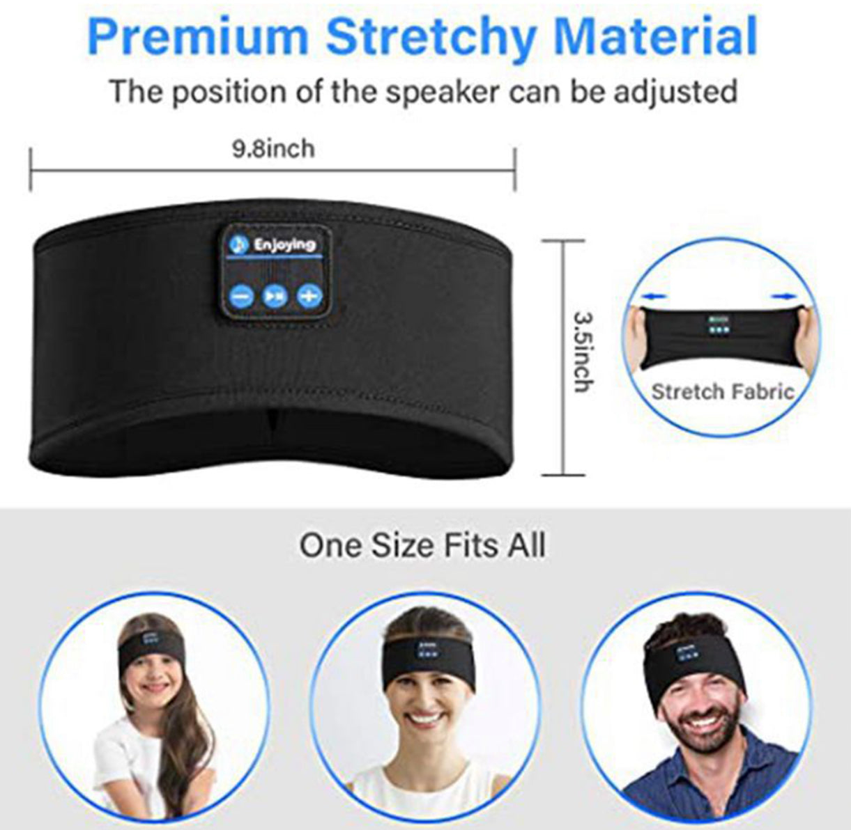 Motion Recovery Sleep Headband – Wireless Bluetooth Eye Mask for Sports & Travel