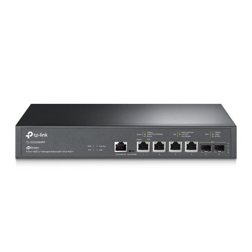 TP-LINK (TL-SX3206HPP) JetStream 6-Port 10GE L2+ Managed Switch with 4-Port PoE++, Rackmountable-0
